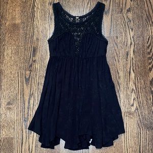 Cutout-Top Navy Flowey Dress
